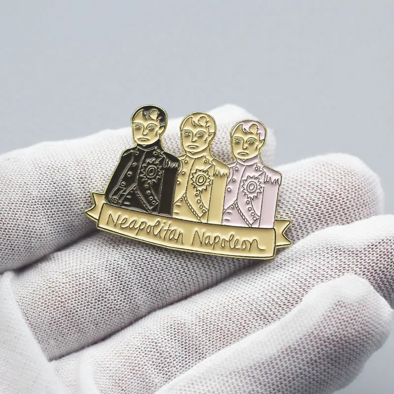 Значок с эмалью Наполеон Забавный винтажный металлический значок брошка
