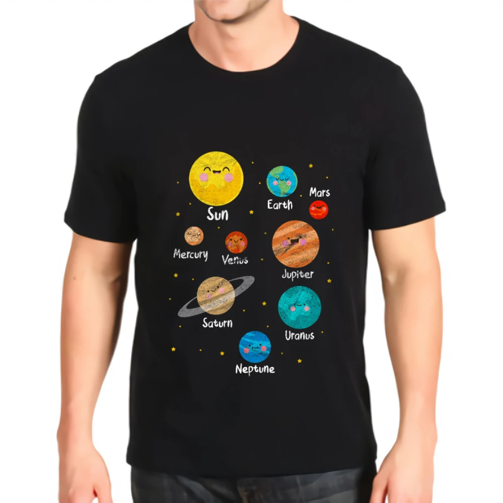 Модная печатная Футболка новые астрономические футболки с планетами солнечной
