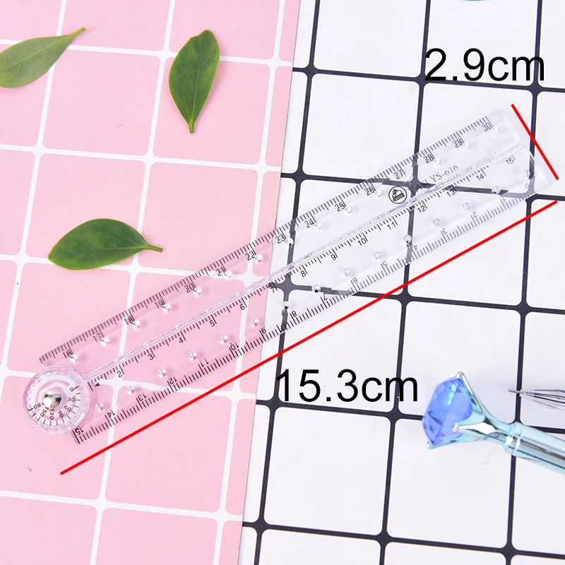 

1PC clear plastic acrylic folding straight rulers 30cm drawing kid school supplies Measuring Drawing Tool Foldable Stationery
