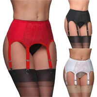 vintage high waist garter belt mesh suspender belt 6 straps garter belt for thong stocking plus size s xxl