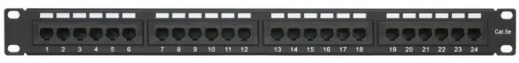 Коммутационная панель Netlan EC-URP-24-UD2 19" 1U 24 порта Кат.5e (Класс D) 100МГц RJ45/8P8C 110/KRONE