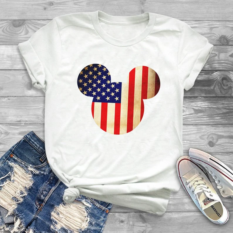 TJCJFO Модный Графический с цветочным принтом женские футболки милыми ушками для