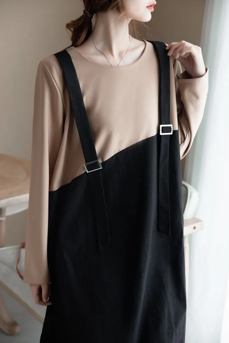 Женское осеннее модное Спортивное платье в стиле пэчворк 2020 Повседневная