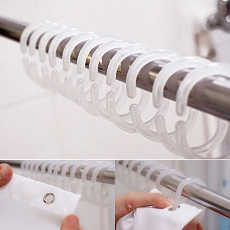 12 шт. качественные прозрачные крючки типа C для ванной водонепроницаемые