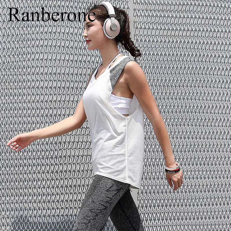 Newly Fashion Sexy Women Yoga Vest T-shirt Sleeveless Fitness Yoga Shirts Quick Dry Athletic Running Sports Vest Workout T Shirt