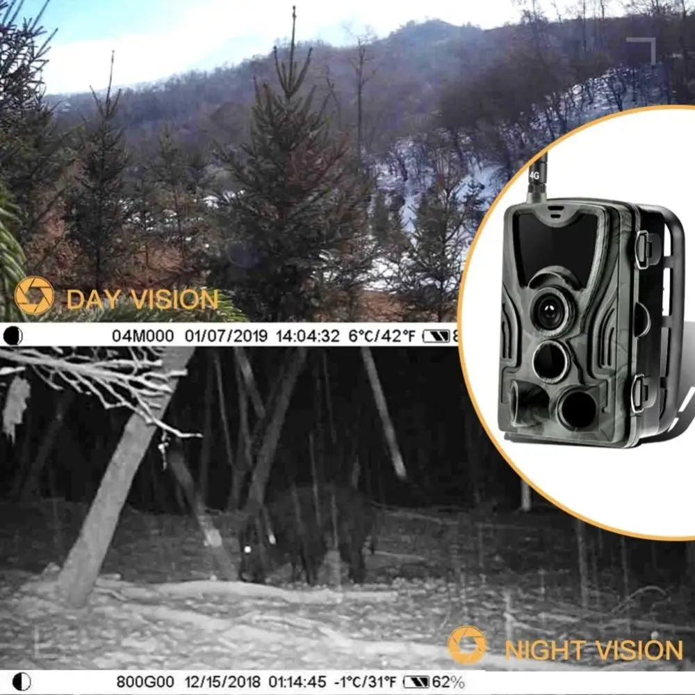 Suntekcam HC-801LTE 4G Hunting Camera 16MP 64GB Trail Camera IP65 Photo Traps 0.3s MMS/SMS/SMTP/FTP Wild Camera HC-800A Upgraded