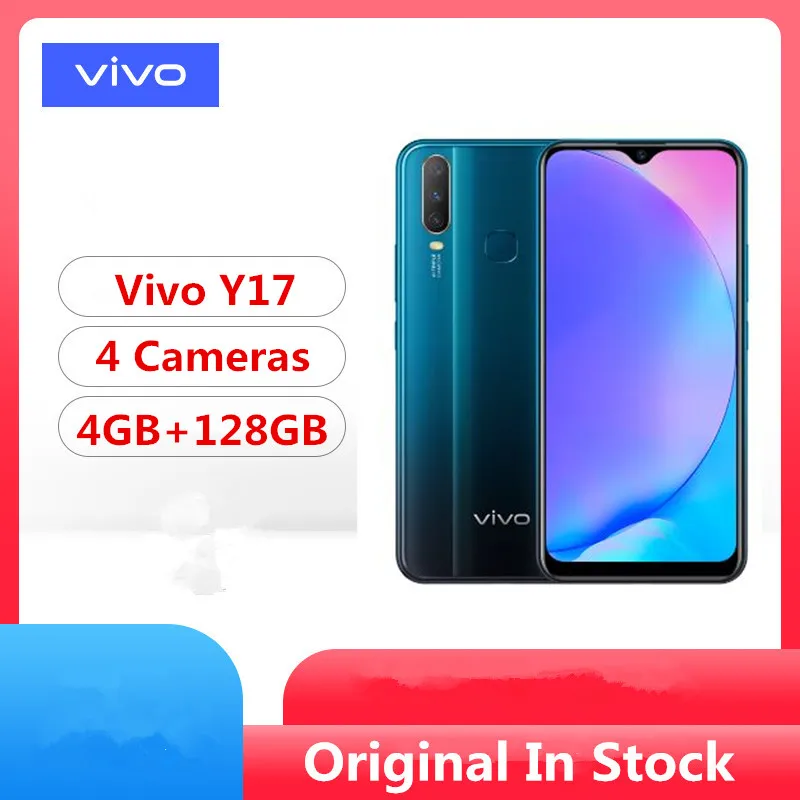 Смартфон Vivo Y17 глобальная версия 4G LTE MTK6765 Android 9 0 6 35 дюйма 1544X720 4 Гб ОЗУ 128 ПЗУ 20 МП NFC