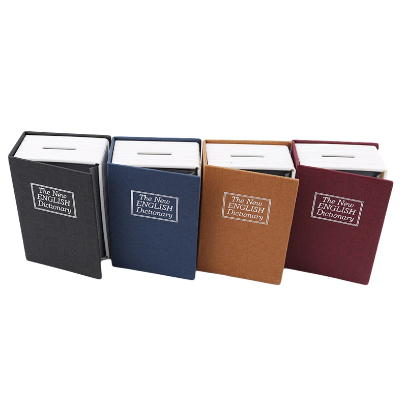 

English Dictionary Shape Money Saving Box Safe Book Coin Piggy Bank with Key Cash Coins Saving Boxes Lock-up Storage Box