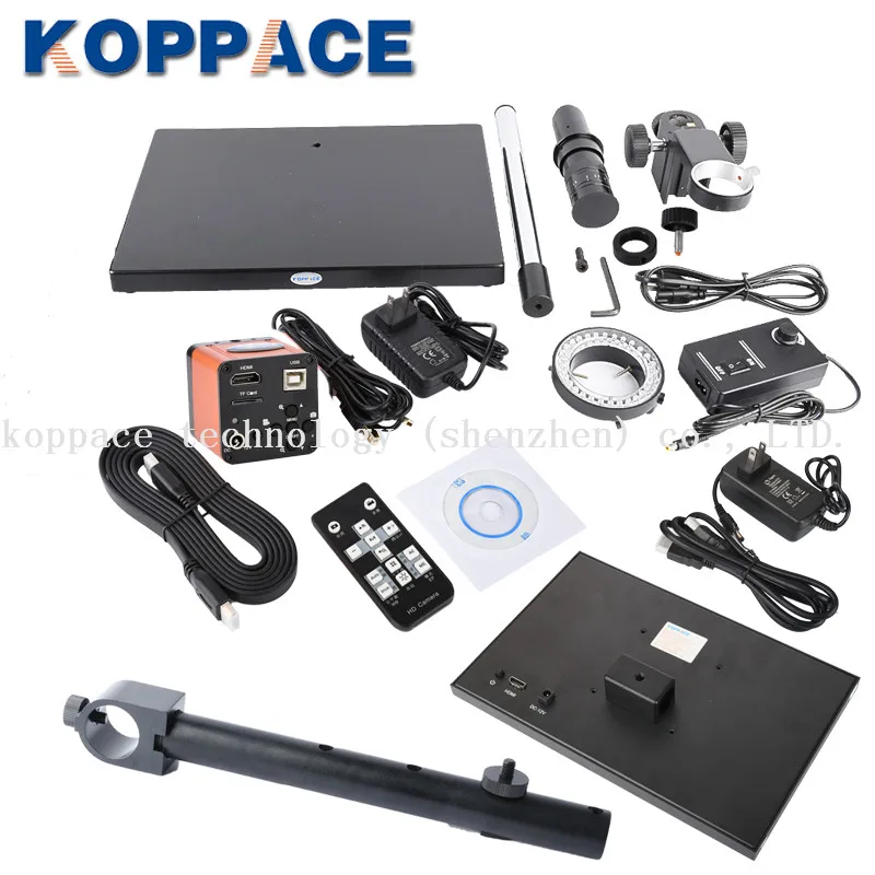 KOPPACE 17X-108X, 16MP Full HD, 1080 P, HDMI HD электронный микроскоп, ремонт телефона pcb, промышленный микроскоп, 13,3 дюймовый дисплей scree
