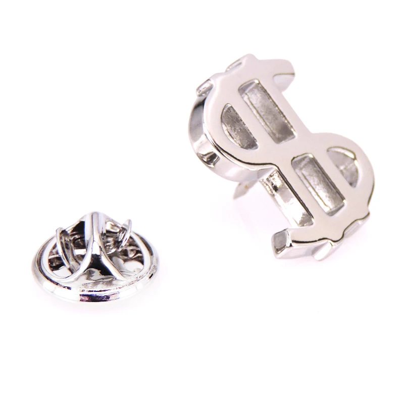 Высококачественная брошь серебристая булавка в форме долларов Нагрудный значок