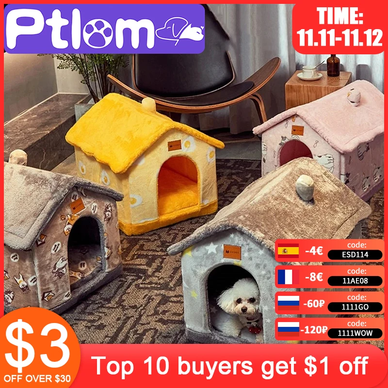 Складной домик для собак кровать домашних питомцев зимняя домашняя будка сна