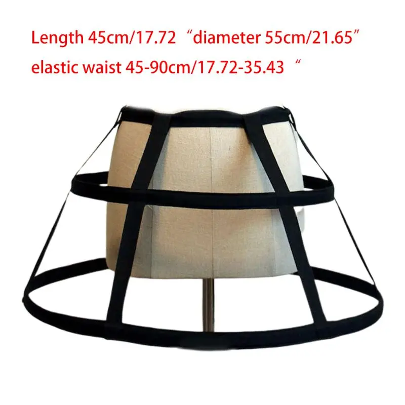 

2021 New Bridal Wedding Crinoline Underskirt 2 Hoop Hollow Out Cage Pannier Petticoat