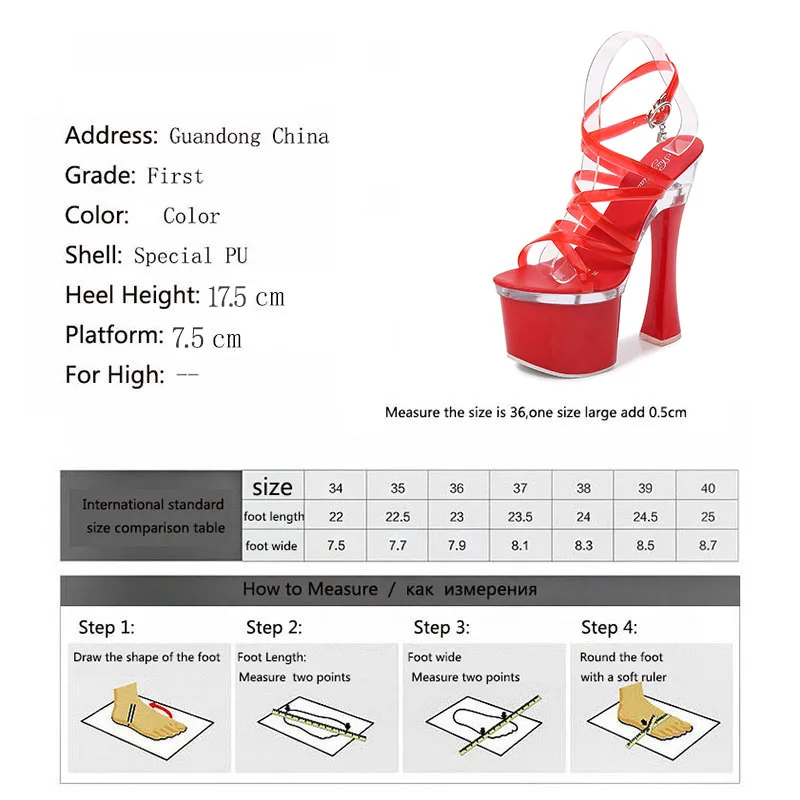 

Mclubgirl Summer Fashion Transparent Super High Heel Women's Shoes Thick Heel Women Waterproof Platform Sequin Sexy Sandals LFD