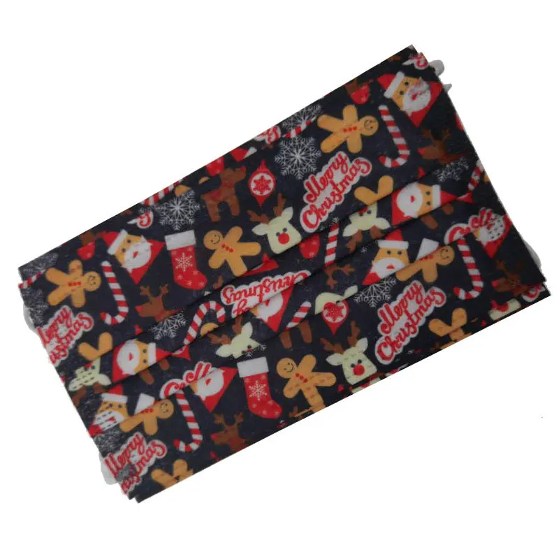 

10pcs Christmas Disposable Masks For Adult Printed Anime Mask for face Women Covers Fashion Mouths Halloween Cosplay Navidad