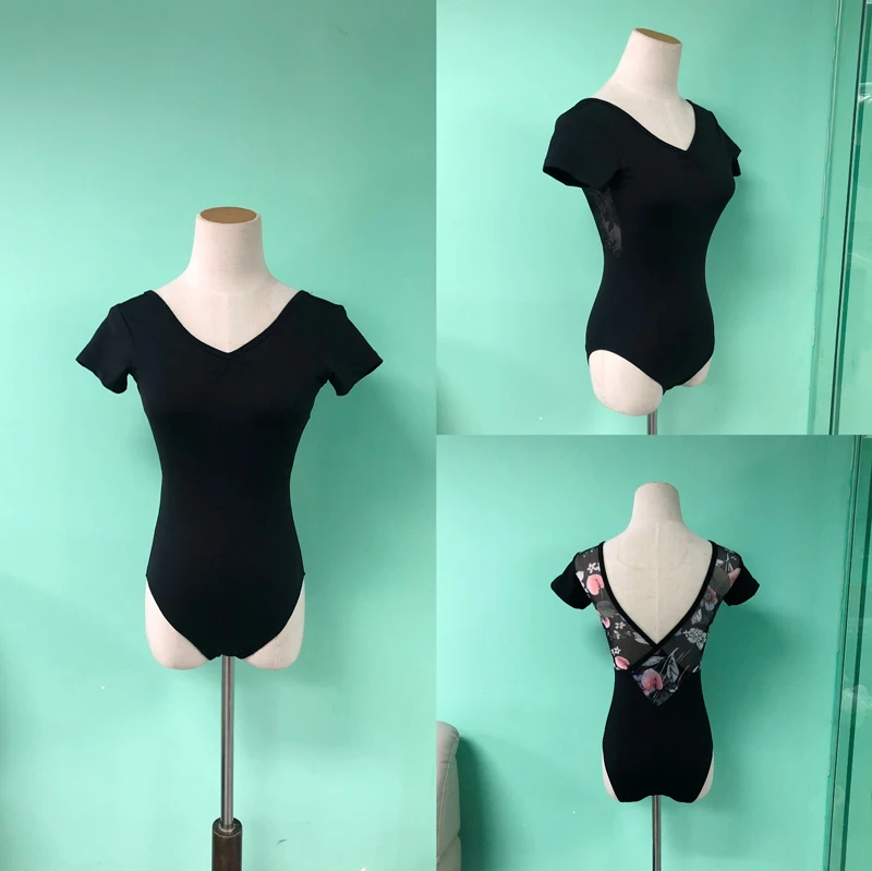 Балетное танцевальное трико с коротким рукавом одежда для балетных танцев