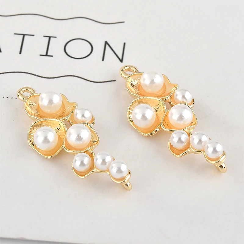 Европейские и американские ретро круглые жемчужные серьги с цветком из сплава