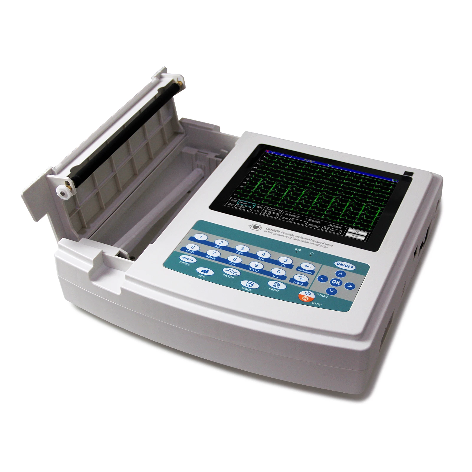 ECG1200G Женская ЭКГ машина цифровой электрокардиограф 12 каналов свинцовых сигналов