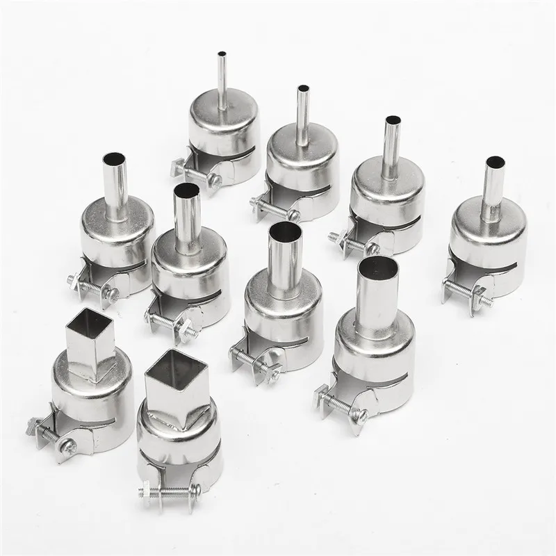 

10Pcs 3/4/5/6/7/8/10/12mm Heat Gun Nozzles Heat Air Guns Nozzle For 850 Hot Air Soldering Station Nozzles