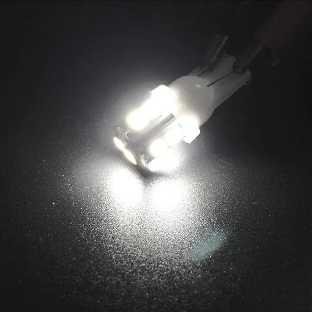 Внешнее освещение T10 W5W 2 шт. 1210 3528 белый 10led 10Smd 168 194 | Автомобили и мотоциклы