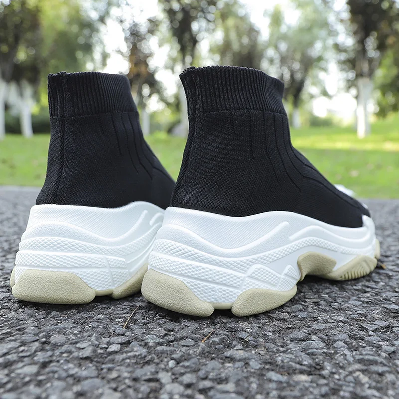 Женская спортивная обувь носки для бега Черная подошва вязаная дышащая новая