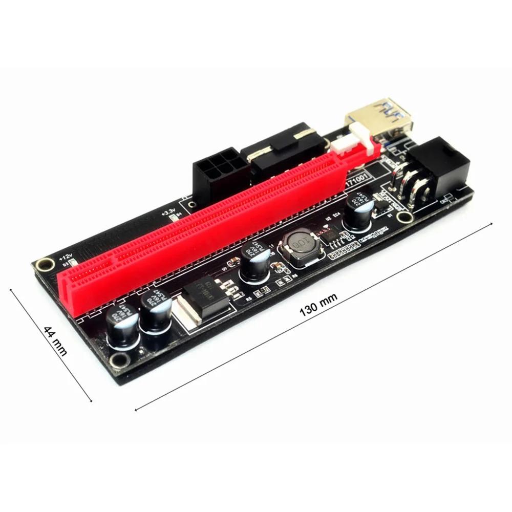 райзер для видеокарты pci e 16x майнинга 6 pin PCI-E pcie Riser 009 Express 1X 4x 8x расширитель PCI E USB 009S