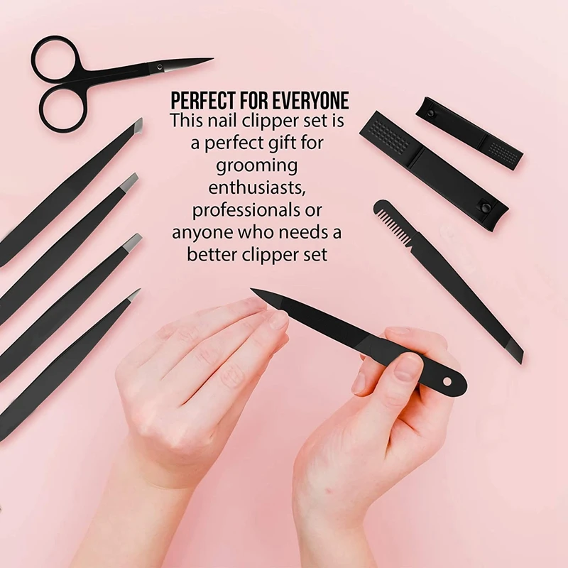 

Tweezers Set and Nail Clippers Men's and Women's Special Set 9Pcs Eyebrow Trimming and Manicure Trimming Kit
