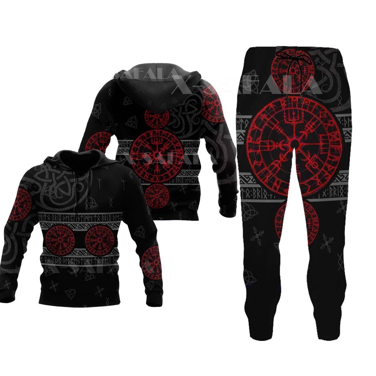 

Брюки мужские с капюшоном и 3D-принтом, на осень/зиму