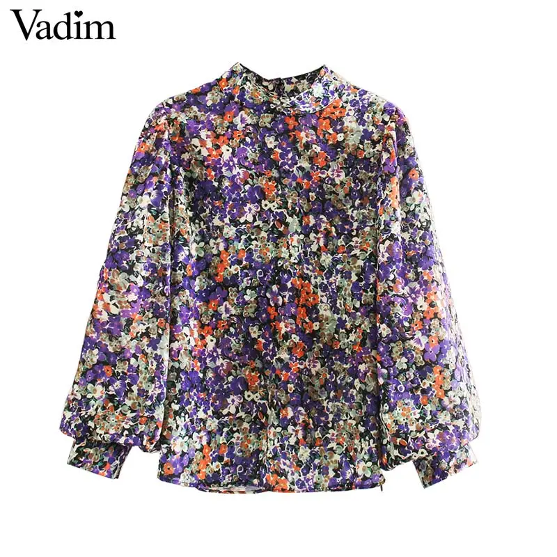 Женское элегантное платье vadim с цветочным узором блузка со стоячим воротником