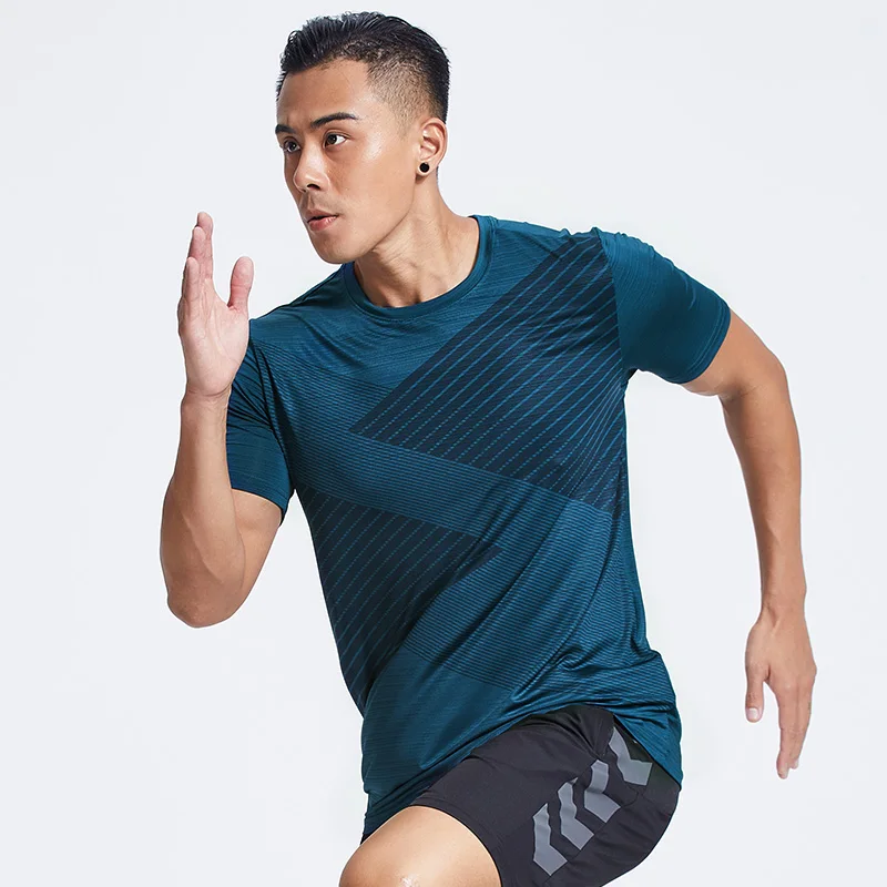 Мужская свободная футболка для тренажерного зала Спортивная с коротким рукавом