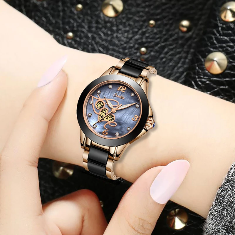 Часы наручные SUNKTA женские кварцевые люксовые брендовые Простые Модные