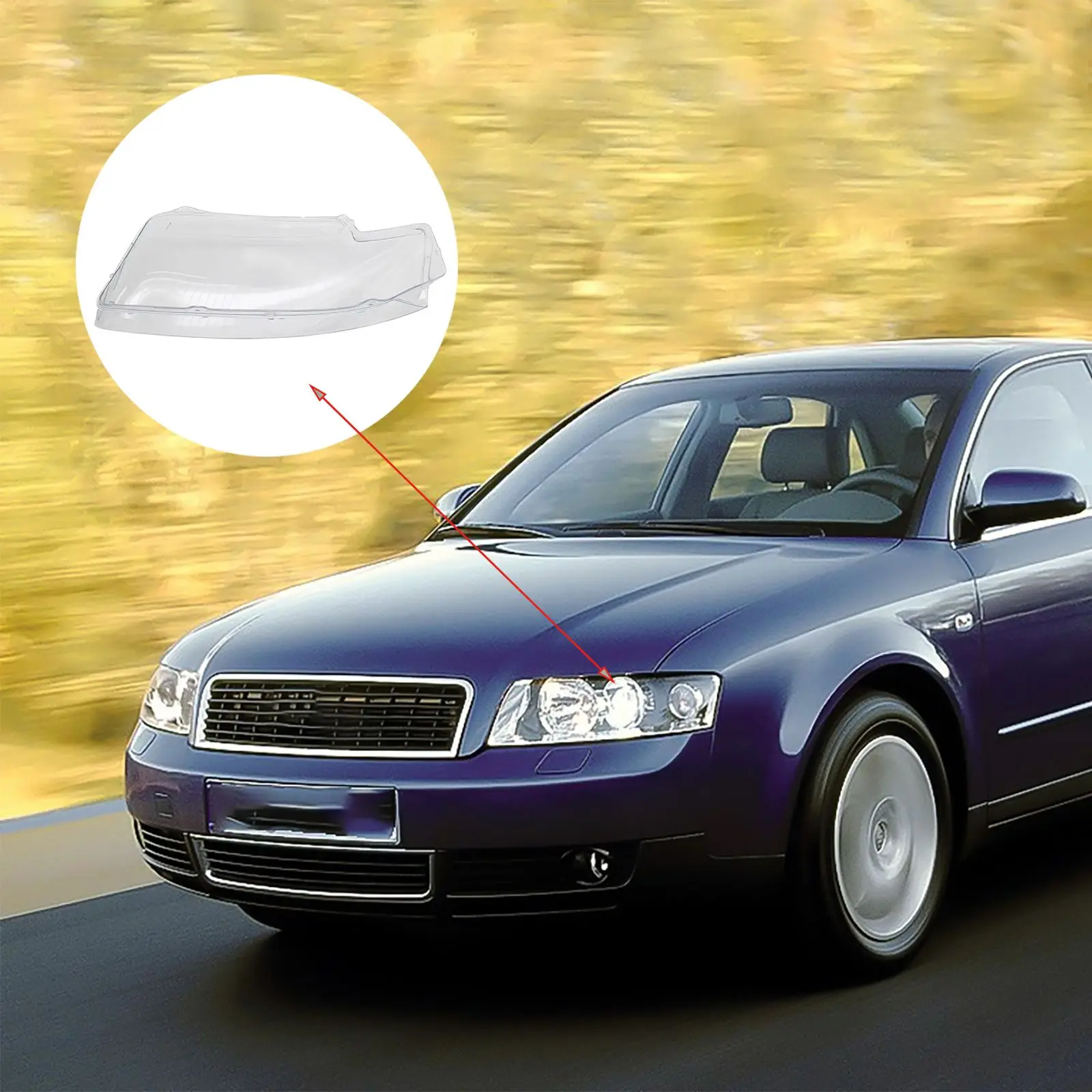

Car Headlight Shell Cover Transparent Plastic Replacement Front Left / Right Head Lamp Protection Lens for Audi A4 B6 2002-2004