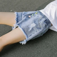 new summer fashion girls hole denim pocket short jeans pants baby casual soft trousers kids childrens clothing for 2 12 years