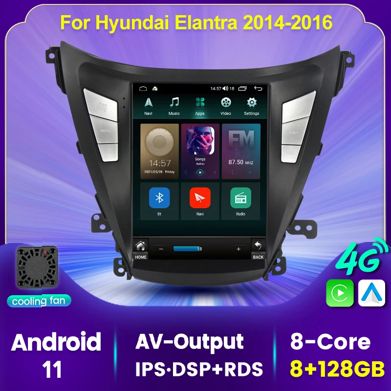 

RDS DSP 8G+128G Android 11 Car Multimedia Player For For Hyundai Elantra 2011 - 2016 Navigation GPS Auto Radio Carplay NO DVD