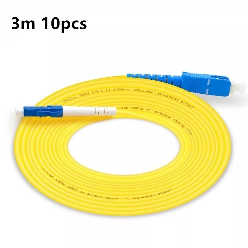 3M 10 шт./пакет LC/UPC-SC/оптический патч-корд Simplex одномодовый волоконно-оптический патч-корд 2,0 мм или 3,0 мм FTTH волоконно-оптический соединительный кабель - Цвет: 3M