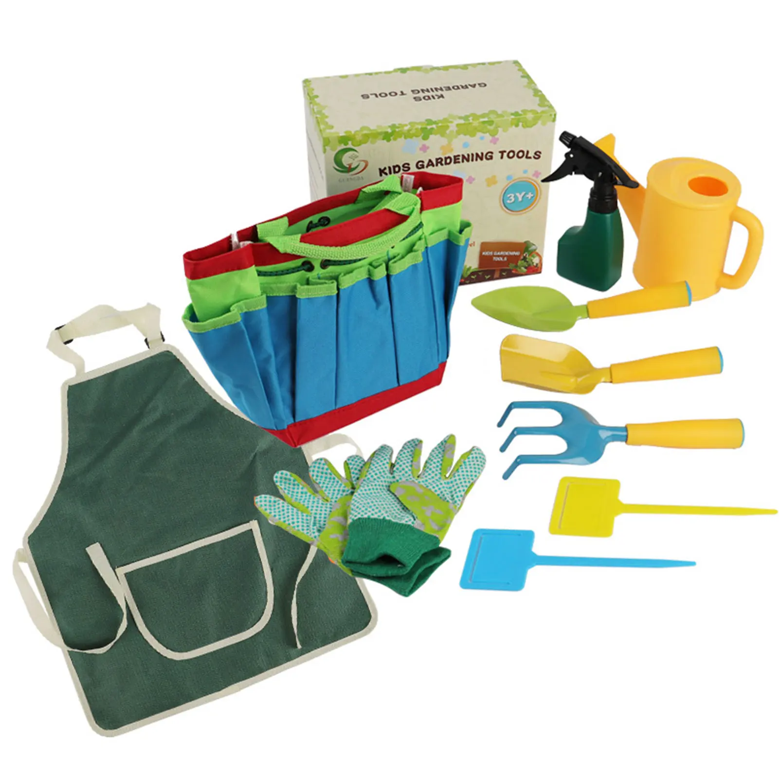 

Game Kids Gardening Set Shovel Rake Tote Bag Learning Outdoor Toy Apron Gloves Mini Garden Hand Tool