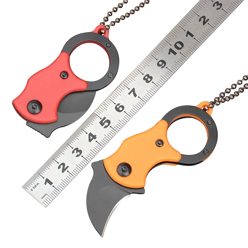 

Stainless Steel Mini Folding Knife with EDC Knife Necklace Key chain for Survival Tools Pocket Knife