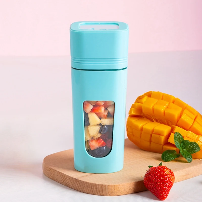 

2 Pcs Portable Blender for Handmade Fruit or Vegetable Smoothie Mini Juicer with USB Rechargeable Blue & Pink