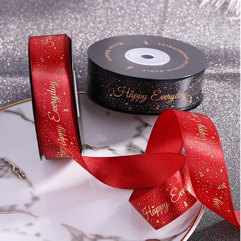 Позолоченная лента с буквами 25 мм/5 лет букет для выпечки Подарочная коробка