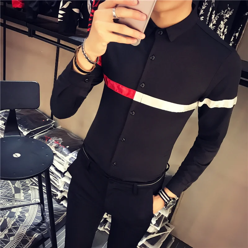 Вечерние мужские рубашки повседневные белые s Camisas Elgantes Hombre приталенные осенние