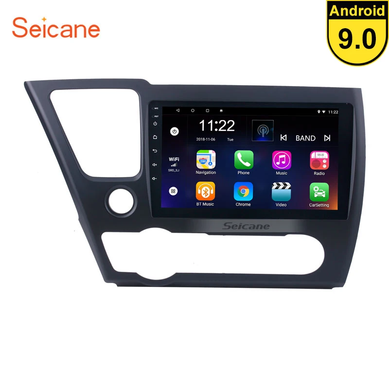 Seicane 9 дюймов головное устройство плеер Android 9,0 автомобиль gps радио для Honda Civic поддержка рулевое колесо управление
