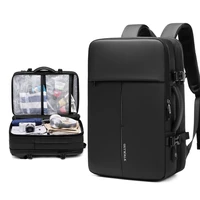outwalk luxury business backpack large capacity men waterproof travel back pack 17 3 inch laptop bag usb charging anti theft bag