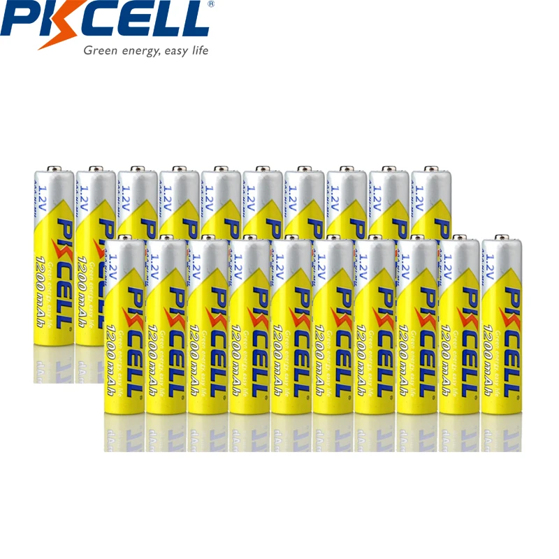 

Аккумуляторная батарея PKCELL AAA NIMH, 20 шт., 1200 мА/ч, 1,2 В, Ni-MH, батарейки AAA для домашнего ТВ, пульт дистанционного управления, детские игрушки