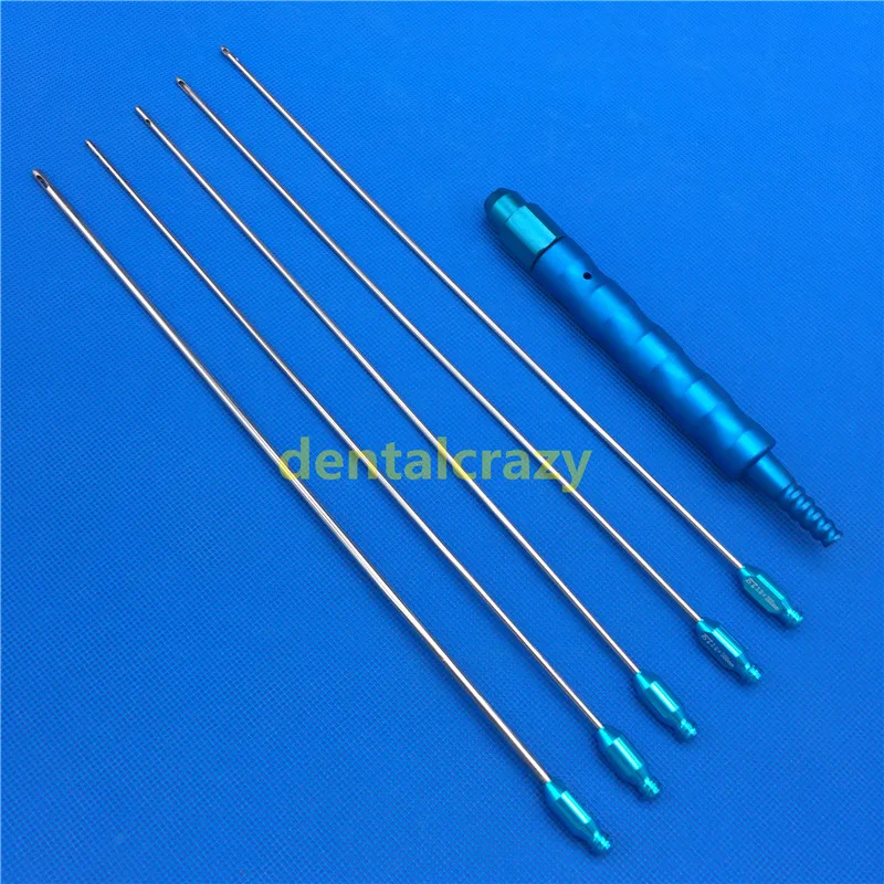 Beauty tools Liposuction Cannulas Set of 5 pieces with Handle Liposuction tools Liposuction needles