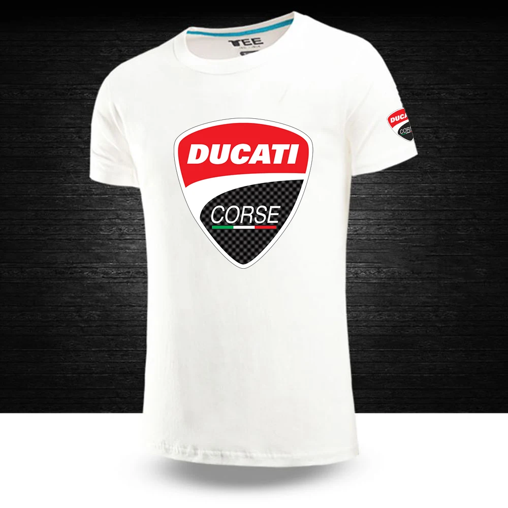 

Ducati Summer New Custom Comfortable Summer Solid Color 100%Pure Cotton Popular Comfortable Tops Printed Casual Short Sleeve