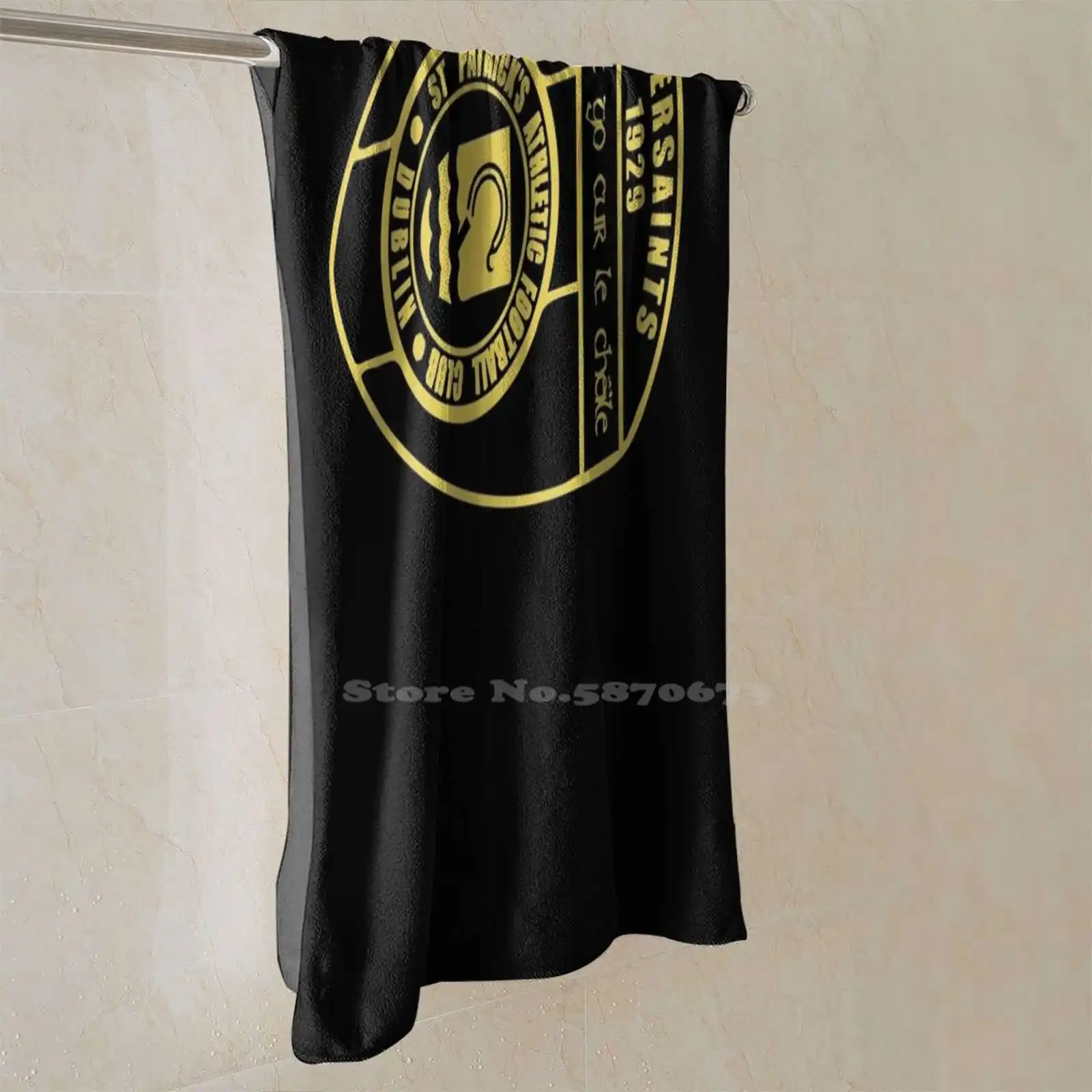 Монохромные золотые Мочалки с логотипом St Pats быстросохнущее банное полотенце