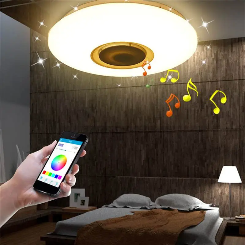 Умный светодиодный потолочный светильник RGB с регулируемой яркостью 60 Вт управление приложением Bluetooth и музыка современная светодиодная потолочная лампа для гостиной/спальни 220 В