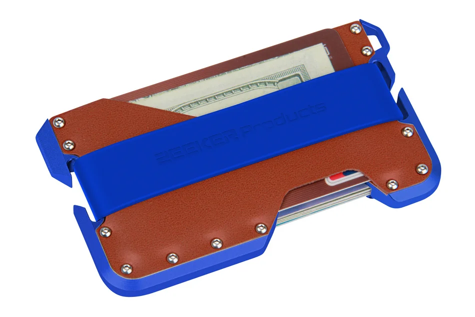 as picture ZEEKER новые алюминиевые Rfid карты и Id Держатели маленькие мужские кошельки чехол Модный кожаный кошелек - Цвет: as picture