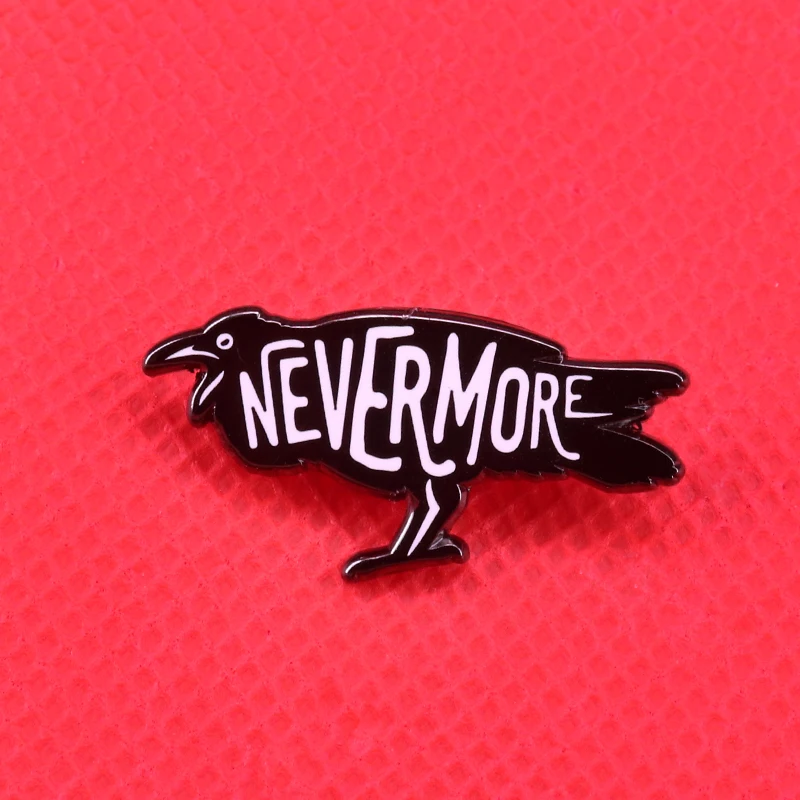 Значок с вороном Nevermore Эдгар Аллан По литература украшения червями|Броши| |