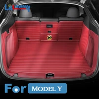 7pcsset leather trunk for tesla model y trunk mat accessories model y tesla y accessoires all inclusive back box cushion