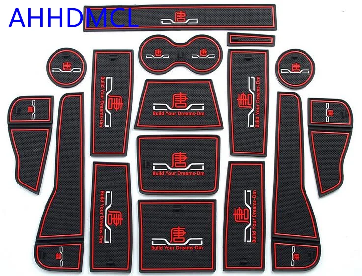 

Автомобильный противогрязный коврик, дверной паз, слот для ворот, подставка для хранения чашек, Противоскользящий коврик для BYD Tang DM 2018